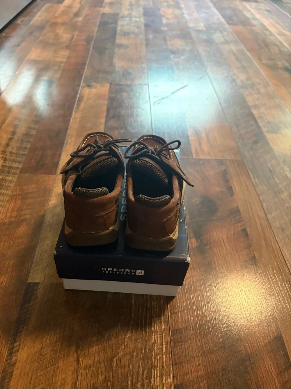 Sperry Kids Brown Suede Moccasins with Tan Sole